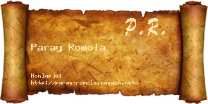 Paray Romola névjegykártya